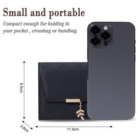 ANYWN Women's Small Purse, Women's Small Purse, Elegant Purse Small with Large Coin Compartment, Black (black-2), Elegant