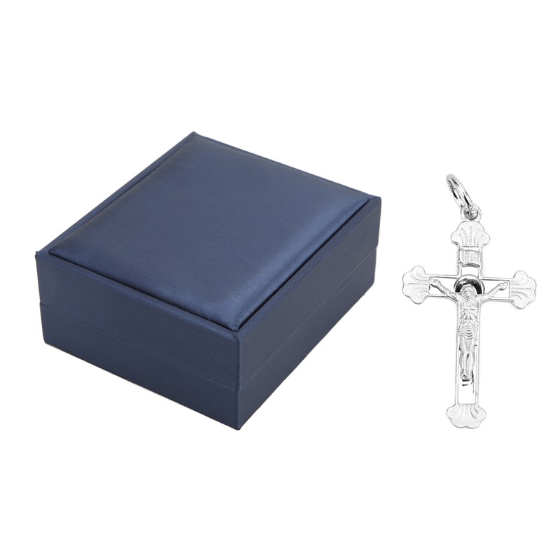 Crucifix Necklace Exquisite 925 Sterling Silver Men's Women's Jesus Cross