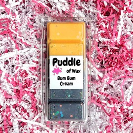 Puddle of Wax - Bum Bum Cream Soy Wax Melt Snap Bar - 50g - Calm & Relaxing Scent - Vegan Friendly - Made in the UK