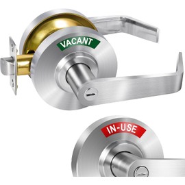 Commercial Bathroom Door Handle, Privacy Indicator Door Lock, Occupied Bathroom Door Handle, Vacant Occupied Bathroom Lock, ANSI Grade2 Perfect for Restrooms, Office Buildings
