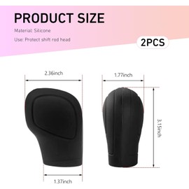 2 fundas para perilla de cambio de coche, antideslizante, protector de palanca de cambios, funda protectora de silicona elástica, universal para hombres, mujeres, camiones, SUV (negro)