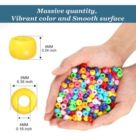 3000+ pcs Pony Beads, Multi-Colored Bracelet Beads, Beads for Hair Braids, Beads for Crafts, Plastic Beads, Hair Beads for Braids (Large Pack, White)…