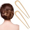 2PCS U Shape French Hair Clip, Metal Hair Fork, French
