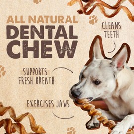 Mighty Paw Naturals Curly Bully Sticks for Dogs - Grass Fed Beef Chews. Bully Sticks for Large Dogs, Medium, Small Breeds. Lower Odor Treats for Small Pets. Single Ingredient 6” - 5 Pack