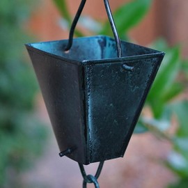 Nutshell Stores Tapered Square Cups Rain Chain - Patina - 14 Feet