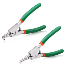 SPEEDWOX Axis Snap Ring Pliers Set, Mini Snap Ring Pliers, 2-Piece Set, Straight Tip, 90° Bent, C-Shaped Ring, Dedicated Tool for Snap Ring Removal