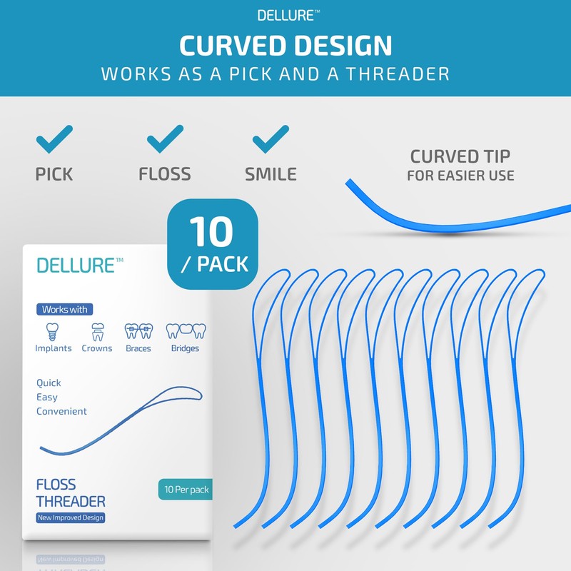 Curved Floss Threaders 100 Envelopes of 10 (1000 Threaders)
