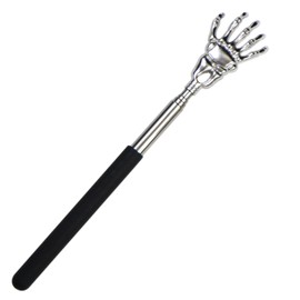 Grandchildren ZK-001 Telescopic Metal Back Scraper, Black, Funny, Stretchable, Long, Compact, Back Stiffness, Shoulder Point, Massage, Mobile Phone, Bones, Skulls, Sparkling Pumps