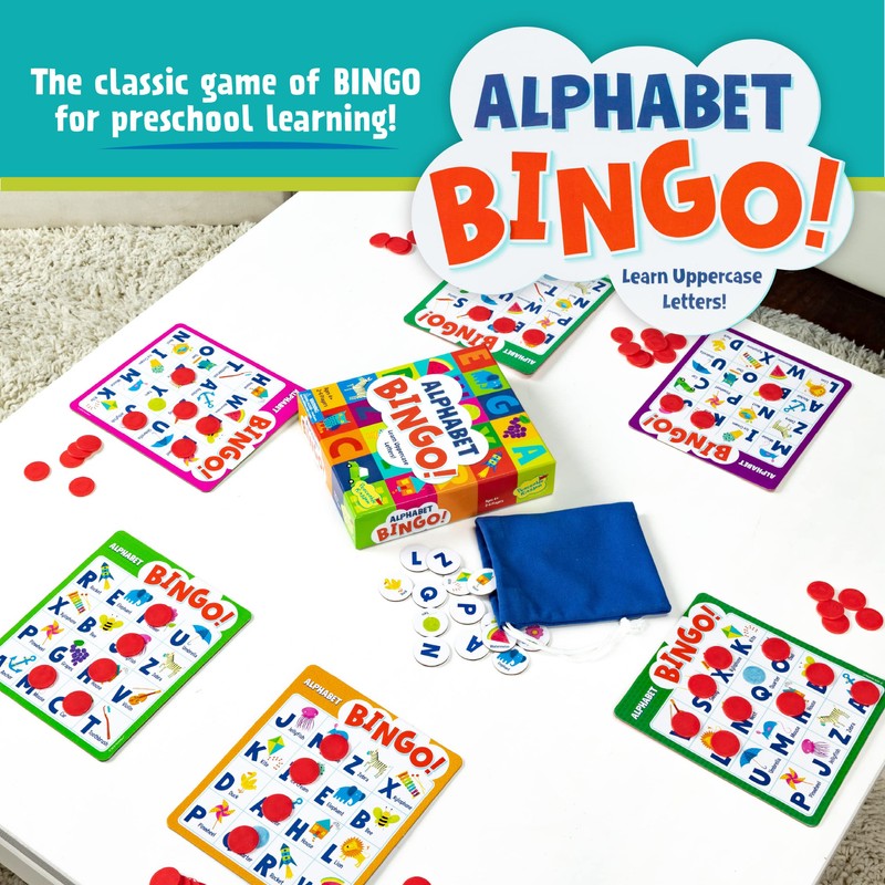Peaceable Kingdom Alphabet Bingo! Letter Learning Educational Board Game for