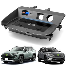 Cargador inalámbrico de Coche para Toyota RAV4 2020 2021 Panel de Accesorios de Consola Central, Cargador de teléfono de Carga rápida de 15 W con...  
