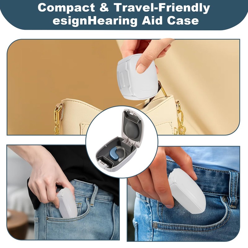 FDFuZhao Hearing Aid Case Hard Pocket Size, Cushioned Interior for