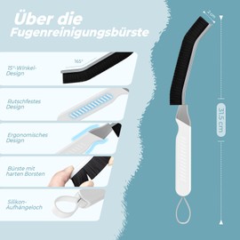 TQRR Pack of 3 Hard Bristles Corner Cleaning Brush, Gap Cleaning Brush, Joint Cleaning Brush, Cleaning Brush for Bathroom, Household, Window, Kitchen