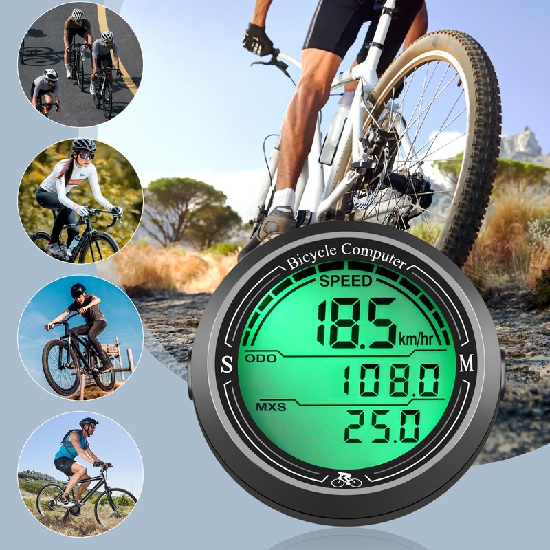 EXGUEACK Bike Computer Wired, 19 Functions Bicycle Speedometer and Odometer