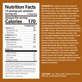 Flimeal Brown 17Grains Protein Shake, 20g Protein, Low Sugar, Keto-Friendly Meal Replacement Shake, 22.22oz, 14 Servings, With Crunchy Protein Balls