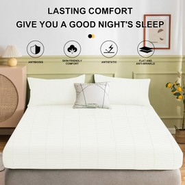 Grounding Fitted Sheet with Grounding Cord, Earthing Sheets Full XL Size, 5% Silver Fiber & 95% Cotton Fiber, Conductive Earthing Bed Sheet Grounding Cover for Better Sleep (Full XL)