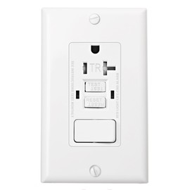 Baomain 2PCS GFCI Outlet with Switch, 20A 125VAC 60Hz, Tamper Resistant GFCI Receptacle, BAA-002 ETL Listed, White
