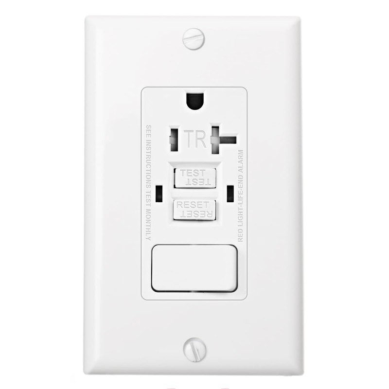 Baomain 2PCS GFCI Outlet with Switch, 20A 125VAC 60Hz, Tamper