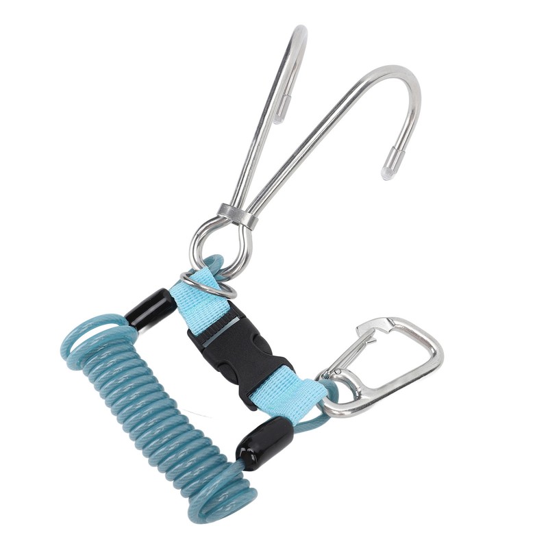Spring Coiled Diving Hook Stainless Steel Double End Snap Clip