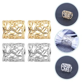 LUOZZY 16Pcs Hollow Rose Pattern Scarf Ring for Women Silk Scarf Clasp Clips Clothing Wrap Holder Slide Buckle Clothing Jewelry Decoration (Gold, Sliver)