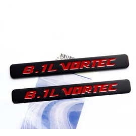 Yoaoo 2Pack OEM 8.1L Vortec Emblems Badge 3D Nameplate Compatible with 2500Hd 3500Hd Silverado Sierra Truck Black Red
