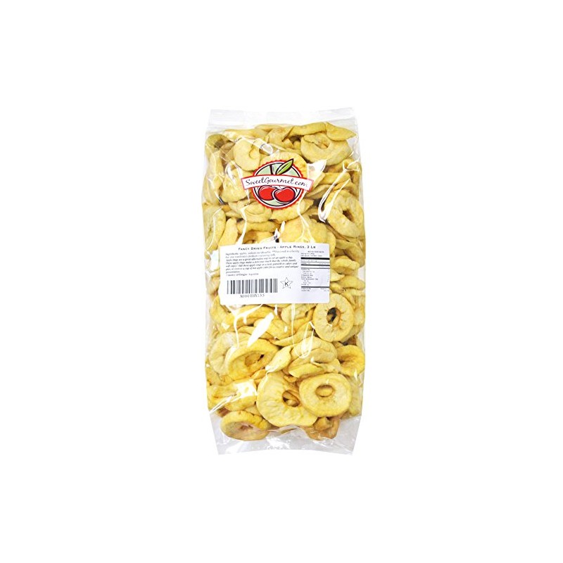 Fancy Dried Fruits- Dried Fuji Apple Rings, 3 lb by