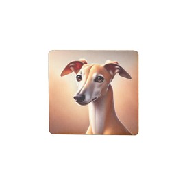 Wooden Fridge Magnet featuring Greyhound Dog Artwork, Unique Animal Design for Home Decor (mag-kf25-272)