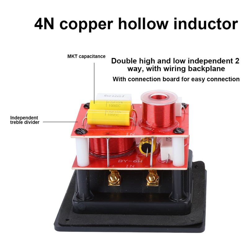 2PCS HIFI Audio Crossover Filters Tweeter Bass 2‑Way Speaker Frequency