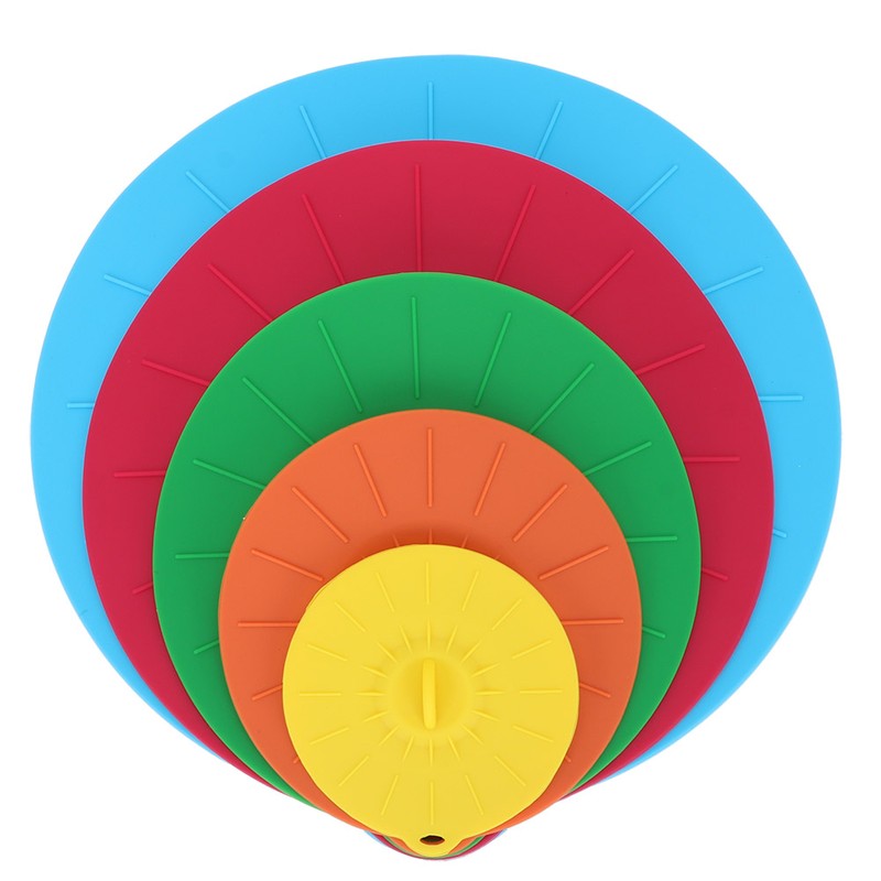 5Pcs/Set Food Grade Silicone Microwave Oven Bowl Cover Lid for