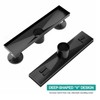 BARONAGE Linear Shower Drain 12 Inch Matte Black Rectangular Shower