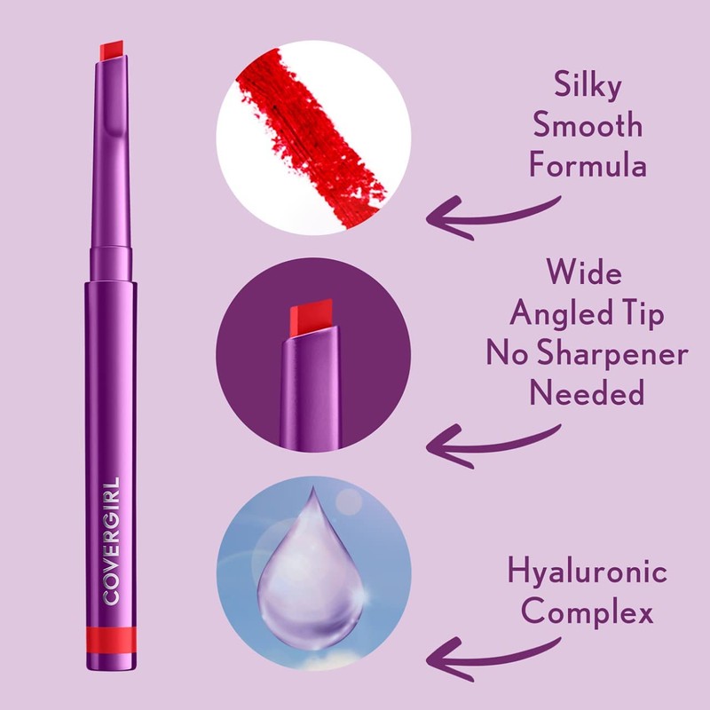 COVERGIRL Simply Ageless Lip Flip Liner, Brilliant Coral, Pack of