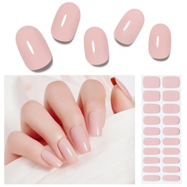 Arte Clavo Semi Cured Gel Nail Strips, 20 Pcs Gel Nail Stickers with UV Light Required, Salon Quality, Long Lasting, Easy Apply and Remove (Nude Pink)