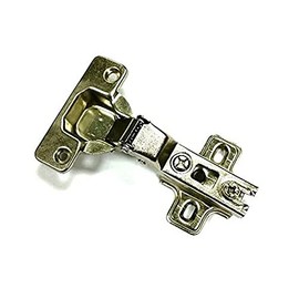 Merriway BH05995 (2 Pcs) Slide-On Kitchen Cabinet Wardrobe Hinges, Cruciform Plate Zinc Plated, Half Overlay 35mm 95 Degree - Pack of 2 Pieces