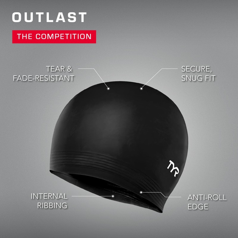 TYR Latex Adult Swim Cap for Women and Men -