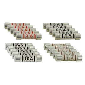 20 x Mixed Electrical Ceramic Household Domestic Mains Plug Top Fuses 3A 5A 10A 13A | ZETMET NANDEYIBI