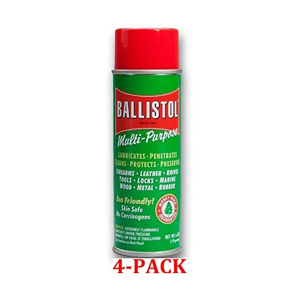 Ballistol Multi-Purpose Oil, Aerosol Spray, 6 oz (Green, 4-Pack)