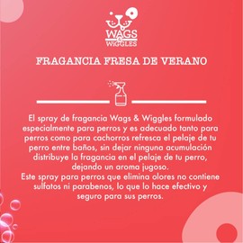 Wags & Wiggles Fragrance Mist for Dogs | Dog Grooming Waterless Spray | Summer Strawberry, 7 oz | Easy and Convenient Way To Freshen Your Pet Without A Bath