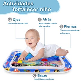 XIAOYANGKEJI Cojín de Agua Inflable, Alfombrilla Acuática, Tapete de Agua Tummy Time, Tapetes Inflable de Agua, Juguetes Sensoriales Perfectos para Desarrollo Temprano