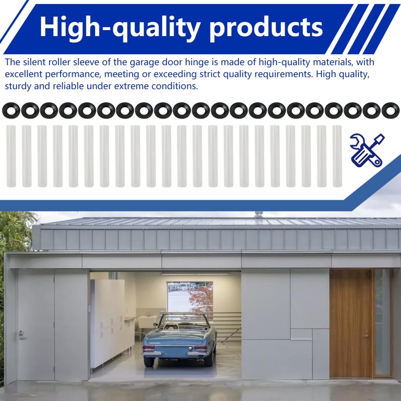 22pcs Garage Door Hinge Quiet Roller Sleeves and 22pcs Roller