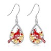 AXOMY Cardinal Earrings 925 Sterling Sliver Red Cardinal Bird Dangle Earrings Cardinals Jewelry Remembrance Gifts for Women