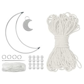 CENPEK DIY Moon Dream Catcher Kit for Beginners Wall Hanging Tapestry Dreamcatcher Kits (Natural)
