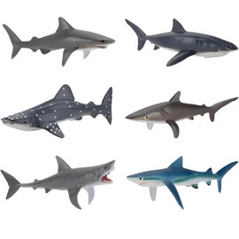 6Pcs Shark Toys, 7-9cm Toy Shark, Beautiful and Exquisite Practical Toy Sharks and Shark Bath Toy Suitable for Marine Animal Collectors, and Marine Knowledge Education