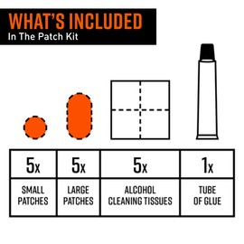 Tubolito Patch Kit Includes 5 Large and 5 Small Patches with Glue Cartridge | High-Temperature Resistance | Long-Term Sealing