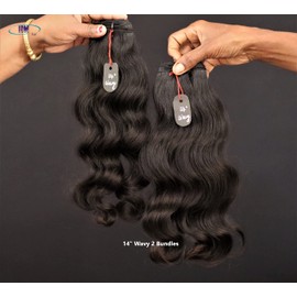 IDM INDIA Idm 14” Ondulado 2 Paquetes Raw Indian Bundles Cabello Humano Indio Natural Ondulado Cabello De Un Solo Donante Negro Natural