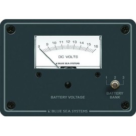 Blue Sea Systems DC Analog 8 to 16V DC Voltmeter Panel