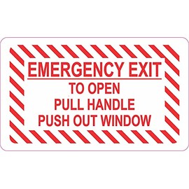 StickerTalk Emergency Exit Window Vinyl Sticker, 5 inches by 3 inches