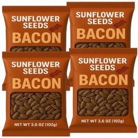 Sunflower Seeds Roasted Sizzlin Bacon Flavored | Keto Friendly, Low Carb Snack, Bold Flavor, Protein Snack, 4 Bags (3.6 oz. Each) 14.4 oz. Total