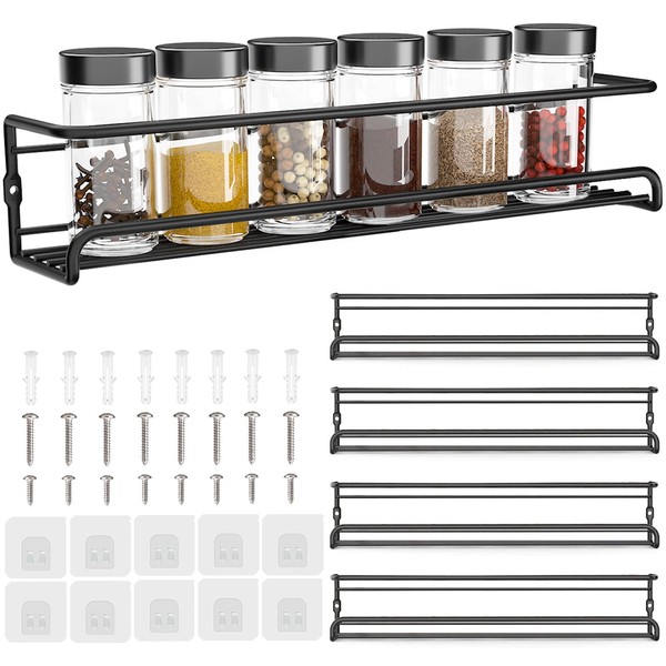 HOAENTSA HOAENTSA Spice racks Organiser 4 Tier Metal Wall Mounted