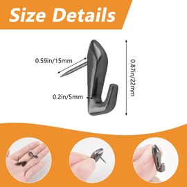 MOROBOR Metal Push Pin Hanger, 30Pcs Black 20lbs High-Heeled Style Pin Hooks Picture Hanging Nails for Home Office Wooden Fabric Wall