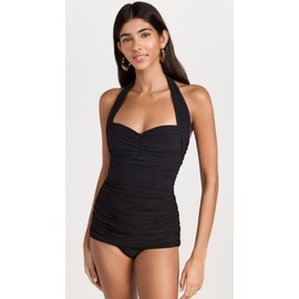 Norma Kamali Women's Bill Mio One Piece Swimsuit, Black, L