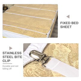 Zthluyc Set of 4 Bed Sheet Tensioners, Fitted Sheet Tensioners, Adjustable for Non-Slip Fixation of Bedding, Electric Blankets and Sofa Cushions (White)